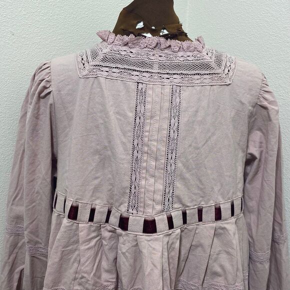 Free People Tea Time Mini Dress in Pale Mauve Size Small - Picture 8 of 10